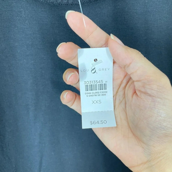 Lou + Grey Womens Cowl Neck Tunic Basic Top Black Signature Soft Long Sleeve - Picture 3 of 7